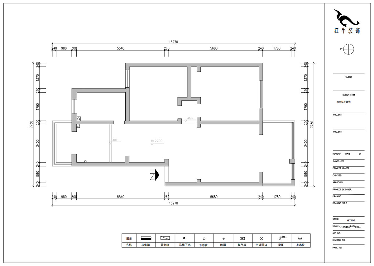 朱明琪｜美河园1-2-101-90㎡-现代风格｜2室1厅1卫｜老房改造｜定制家｜全包11万｜00_01原始结构图
